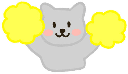 Celebration kitten character Cheer Up! Positive Vibe