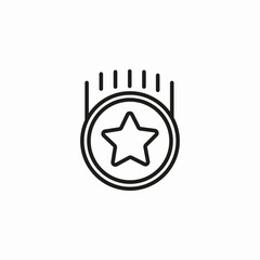 coin medal star icon sign vector