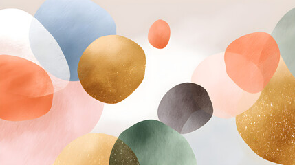 **Abstract pastel shapes art design background, offering a soothing aesthetic