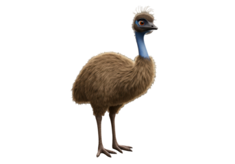 Isolated Cute Emu Bird Standing