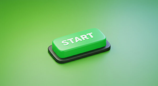 Green start button graphic design