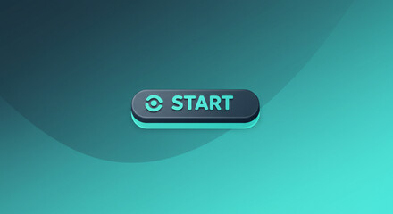 Teal gradient digital start button