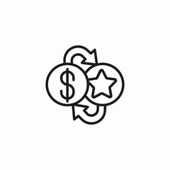 money star exchange icon sign vector