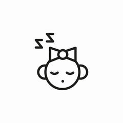 sleeping baby girl icon sign vector