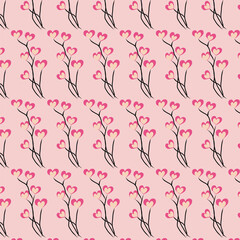 Fototapeta premium Simple heart shape seamless pattern 