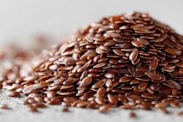 Close-up of a pile of brown flax seeds (3)
