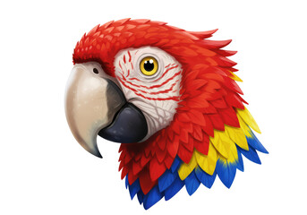 Obraz premium Isolated Scarlet Macaw Head with Vibrant Plumage