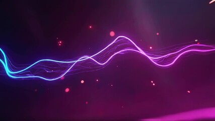 Neon scribbles swirl dynamically, glowing edges blurring gently.  Camera slowly pans, revealing cosmic texture.  Abstract light painting animates across deep purple space. - Powered by Adobe