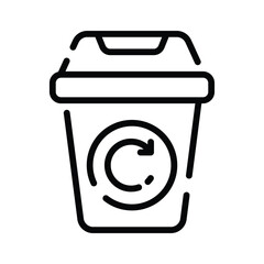 Recycle bin icon creatively designed in line style