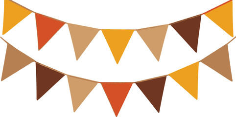 Autumnal bunting garland in warm earthy tones