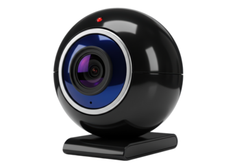 Isolated Webcam with Microphone on Stand