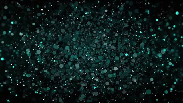 35th anniversary text with glittery number and teal sparkles on dark background, ideal for milestone celebration
