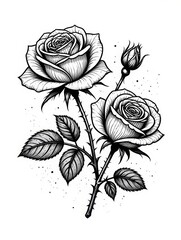set of roses vector