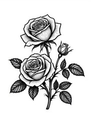 black and white rose