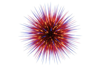 Isolated Abstract Red and Blue Fireworks Burst