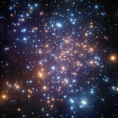 Fototapeta premium Dense star cluster, vibrant colors