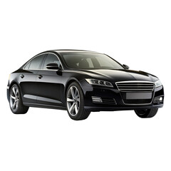Obraz premium black car isolated on transparent white background, clipping path