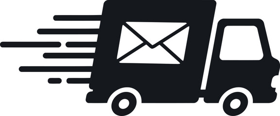 Fast mail delivery truck icon