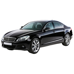 Obraz premium black car isolated on transparent white background, clipping path