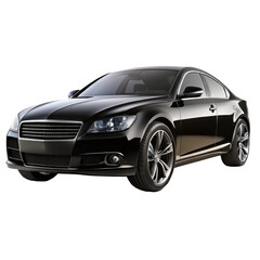 black car isolated on transparent white background, clipping path