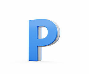 Blue Capital Letter P Gleams With Its Sleek Modern Design Bold Font With Sharp Edges 3D Illustration