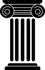 Ionic column silhouette ancient architecture icon