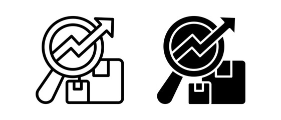 Analytics multiple icon set of two.line and glyph vector illustration