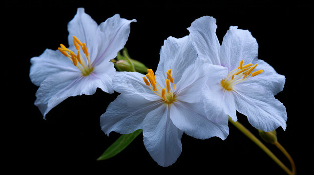 Hyoscyamus or henbanes flowers isolated on black background