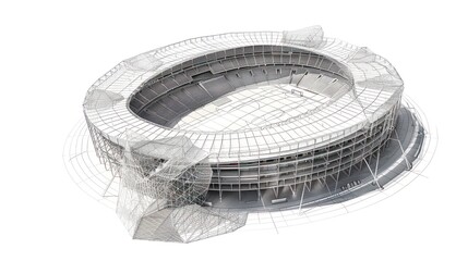 Architectural rendering of a modern stadium