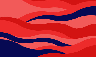 Abstract wavy pattern in bold red and navy blue.  Dynamic, flowing design ideal for backgrounds, website headers, or presentations.  Evokes movement, energy, and a modern aesthetic.