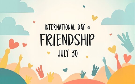 International Day of Friendship. July 30. Holiday concept. Template for background, banner, card, poster with text inscription. Vector EPS10 illustration. High quality