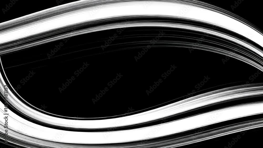 Canvas Prints abstract black background with fluid white lines flowing sinuously across the frame