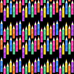 Seamless Pattern with Colorful Pencil Illustrations for Creative Designs