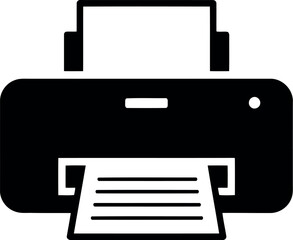 Black printer icon office technology symbol