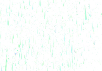 Abstract digital rain of falling green and cyan geometric particles and data streams.