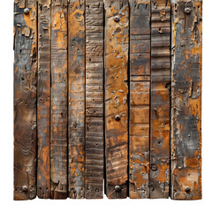 Fototapeta premium Abstract Texture of Weathered Wooden Planks with Rusty Nails