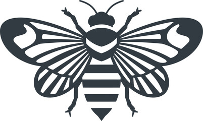 Stylized bee silhouette vector art