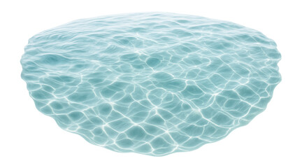 A realistic depiction of shimmering water surface with gentle ripples and sunlight reflections on transparent background.