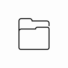 two tabbed folders icon sign vector