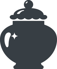 Elegant glass jar icon with lid
