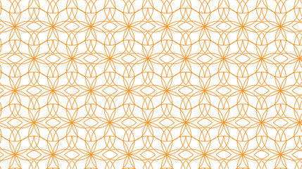 Black and White Floral Arabesque Seamless Pattern with Traditional Islamic Geometry and Ornamental Cultural Elements in Linear Style for Elegant Design, Fabric, and Interior Architecture Projects