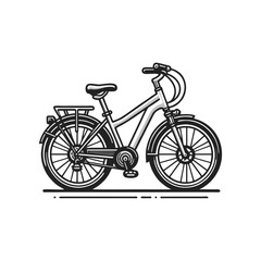 Fototapeta premium Outline bicycle icon for environmentally friendly transportation