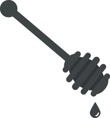 Honey dipper with dripping honey drop