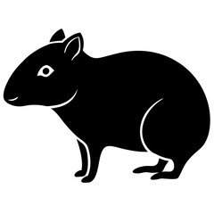 Fototapeta premium Stylized black silhouette of an agouti a rodent icon