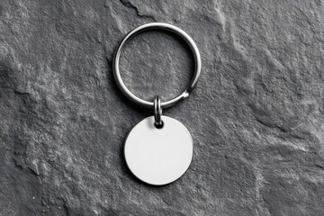 Metal Keychain Ring with Circular Attachment