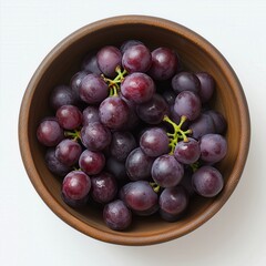 Fototapeta premium Studio Shot: Lush Red Grapes in Rustic Wooden Bowl; Food, Drink, & Health Designs