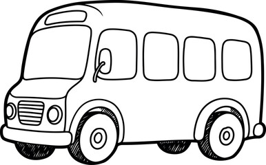Hand drawn school bus outline
