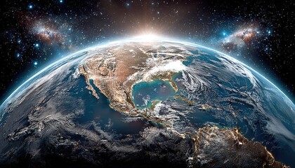 Fototapeta premium Earth from space, North America highlighted