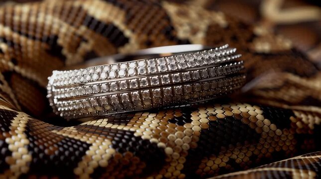 Luxury Bracelet on Python Skin Close-Up