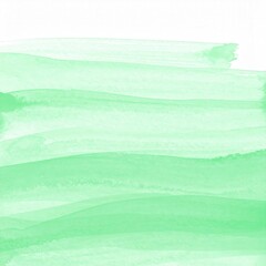 Abstract Horizontal Layers of Fresh Mint Green Watercolor Paint.